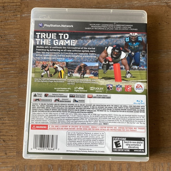Original "Madden 2012" PlayStation 3 Game - Picture 2 of 6